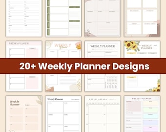Weekly Schedule Template, Weekly Planner Printable, Weekly Planner PDF, Printable Weekly Schedule, Weekly Organizer, Weekly To Do List
