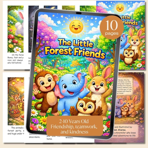 Kids Bedtime Story Book, Forest Friends, Ages 3-7 (Digital Download)
