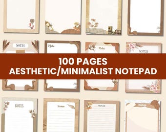 Minimalist Notepad, Stationery, Neutral Design (Digital Download)
