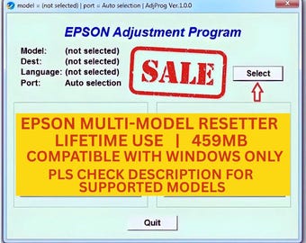 Programma di regolazione della stampante Epson: Resetter illimitato (Download digitale)