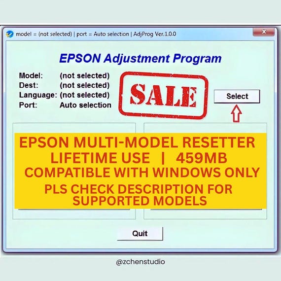 Epson Printer Adjustment Program: Unlimited Resetter (Digital Download
