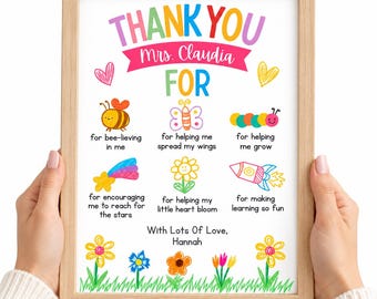 Thank You Teacher Printable, Teacher Appreciation Gift, End of Year Teacher Gift, Thank You Teacher Card, Classroom Teacher Gift,