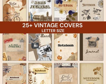 Vintage Notebook, Refillable Notepad Cover,  Journal Sleeve