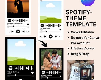 Spotify Photo Template, Canva Drag and Drop