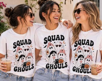 Squad Ghouls Halloween PNG, Ghost Friends Spooky Season Design (Digital Download)