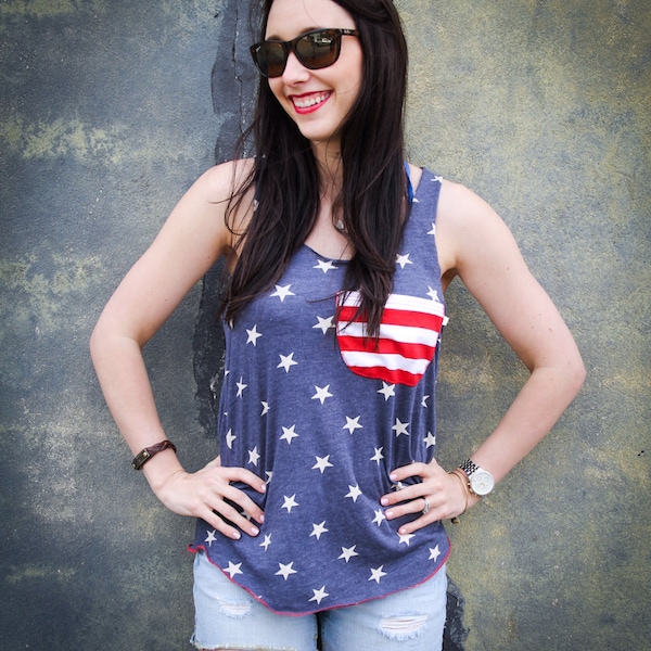 American Flag Tank Top // American Flag Clothing // Merica Tank