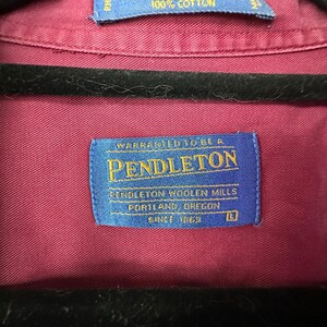 PENDLETON x Shirt Men's L Red 100% Cotton Long Sleeve Button Down Western Ranch image 3