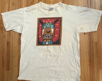 VINTAGE x  90s Gary Baseman Dog Art Shirt XL Wildwood Productions Teachers Pet Disney