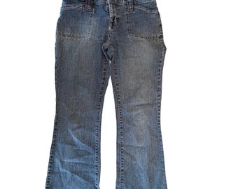 SO Denim Y2K Jeans Juniors Size 7 Pocket Flare Stretch Low Rise