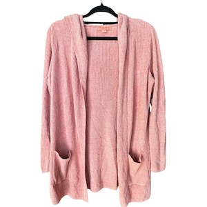 BAREFOOT DREAMS x Womens Cozy Chic Ulta Lite Coral Pink Duster Sweater Robe L image 1