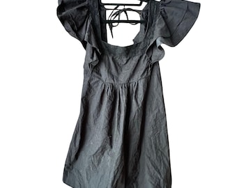 URBAN OUTFITTERS x Womens Black Babydoll Dress | Whimsygoth Grunge Goth Gothic
