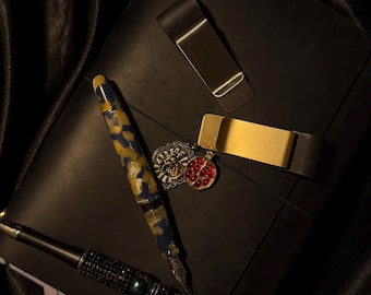 Leather Pen Loop Holder Metal Clip