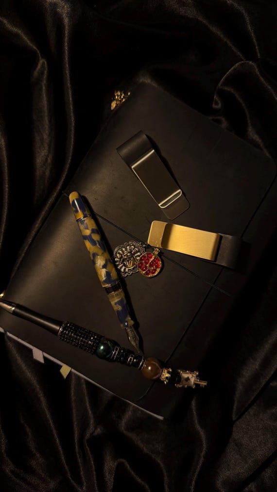 Leather Pen Loop Holder Metal Clip