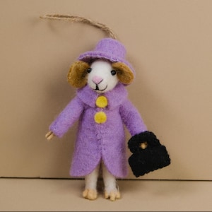 Handmade Felted Mouse Ornament: Eco-Friendly Wool, Artisan Crafted