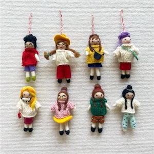 Handgefertigte Filz Fertigprodukte/Filz Funky Girl/Weihnachts Ornamente/Weihnachtsbaumschmuck/Geschenke/Taschen Behänge/Schlüsselanhänger