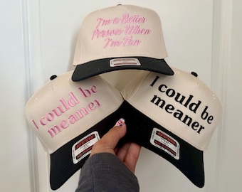 Im a better person when i’m tan hat | tanning | tanning hat | I could be meaner hat | mean hat | Funny hat | meaner hat | baseball hat |