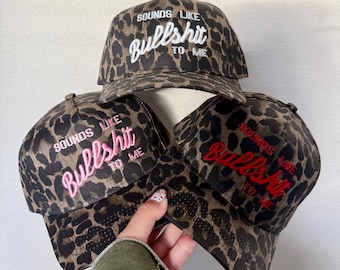 Cheetah Sounds like bullsh*t to me baseball hat | Cheetah Hat | Sounds like BS | Cheetah Print | Custom Cheetah Hat |