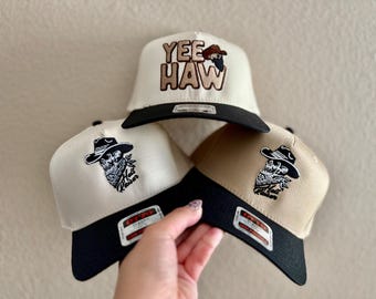Yee Haw Hat | Hell Raisin Hat | Cowgirl Hat | Embroidered Baseball Hat | Custom Embroidered Hats | Baseball Hat | Embroidered