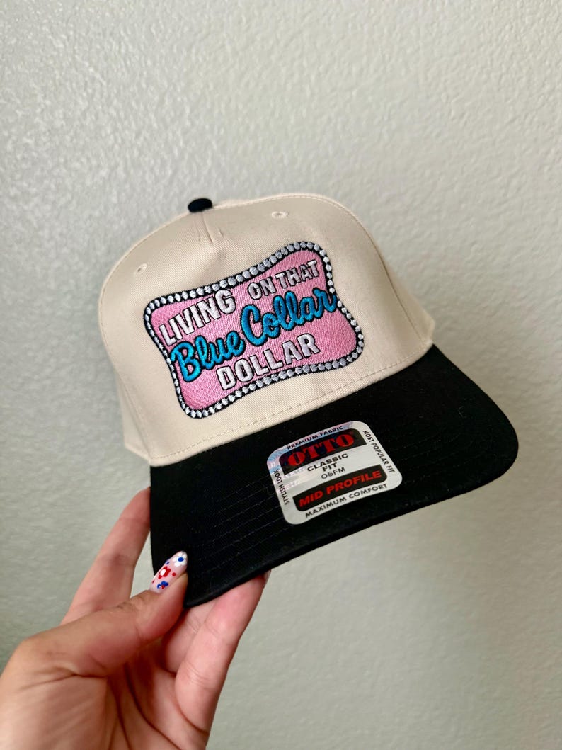 Blue Collar Wife Trucker Hat | Embroidered Cap Dollar