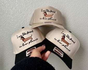 I am the friend in low places hat | I am the friend in low places | funny hat | wiener dog hat | wiener dog | dog hat |