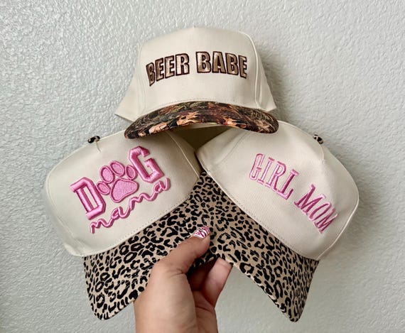 Beer Babe Hat | Girl Mom Hat | Dog Mama Hat | Camo Bill Hat | Cheetah Bill Hat | Beer | Dog Mom Hat |