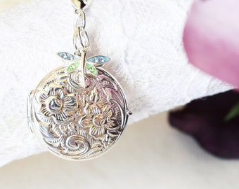 Locket for Bouquet, Dragonfly Locket, Sterling Silver Bouquet Locket, Bouquet Locket, Wedding Keepsake, Something Blue, Lucky Dragonfly