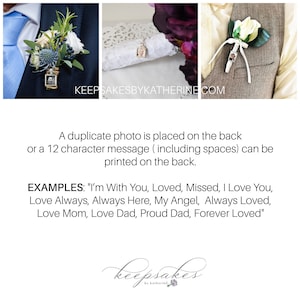 boutonniere photo charm, photo lapel pin for groom,picture pin for boutonniere, memorial lapel charm