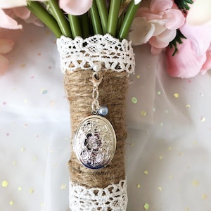 Locket for Bouquet, Classic Bride Bouquet Locket for Photo, Photo Locket, Memorial Bouquet Locket, Wedding Picture Locket, Memorial Locket
