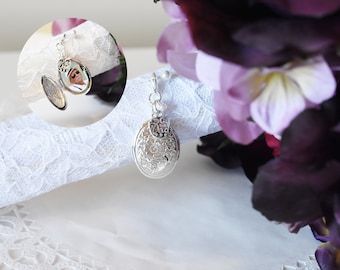 Dad Locket for Bouquet, In Memory of Dad Bouquet Locket, Picture locket for Bouquet, Wedding Keepsake, For Brides Bouquet