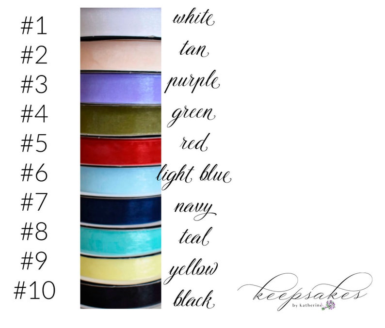 ribbon colors for keepsake by katherine wedding charms