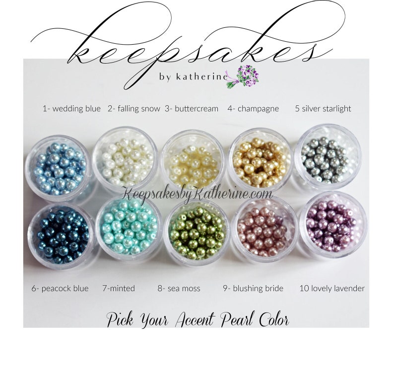 pearl colors for keepsakes by katherine bouquet charms