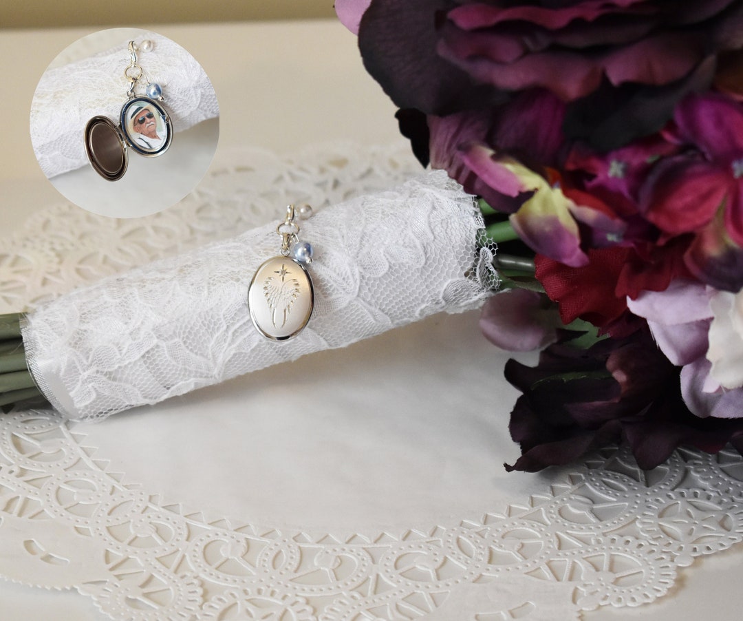 Locket for Bouquet, My Angel Diamond Bouquet Locket, Silver Angel