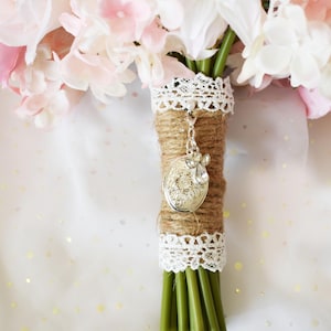 Medallón para ramo de novia: Ángel de Swarovski, dije para foto, regalo conmemorativo