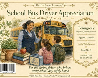 Appreciation Card, Thank You Gift, School Bus Driver