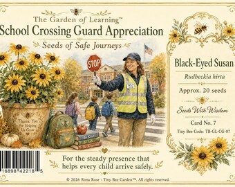 Crossing Guard Appreciation Seed Card, Handmade School Thank You Keepsake