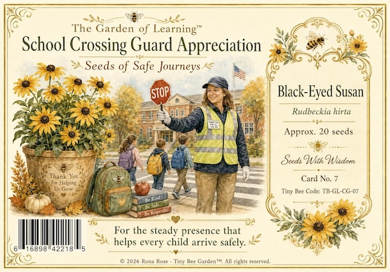 Crossing Guard Appreciation Seed Card, Handmade School Thank You Keepsake