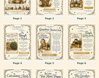 Printable Botanical Storybook PDF, Garden Lover Digital Book, Cottage core Flower Art