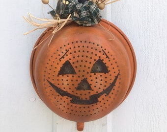 Décor de porte de crépine de citrouille