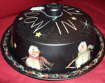 Bonhomme de neige PDF motif de peinture sur porte-gâteaux/coffre-fort