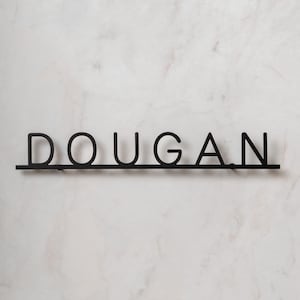 Letrero con nombre de familia personalizado, placa de casa personalizada, letrero de dirección para exteriores, arte de metal moderno, decoración de pared rústica, placa con número de casa, letrero de casa