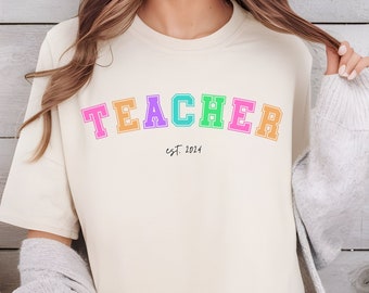 Teacher Est. 2024 SVG, PNG, DXF, New Teacher Shirt, New Teacher Gift, Back to School Shirt, Teacher Sublimation, digital download