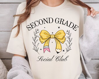 Second Grade Social Club PNG, Teacher Croquette PNG, Back to School PNG, Teacher Team Matching Shirts, Teacher Sublimation, digital download