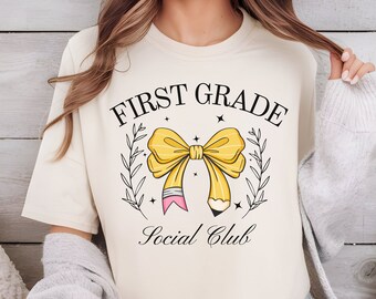 First Grade Social Club PNG, Teacher Croquette PNG, Back to School PNG, Teacher Team Matching Shirts, Teacher Sublimation, digital download