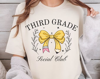 Third Grade Social Club PNG, Teacher Croquette PNG, Back to School PNG, Teacher Team Matching Shirts, Teacher Sublimation, digital download