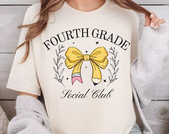 Fourth Grade Social Club PNG, Teacher Croquette PNG, Back to School PNG, Teacher Team Matching Shirts, Teacher Sublimation, digital download