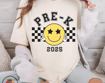 PreK Teacher Checkered Retro Shirt PNG, Back to School PNG, Pre- K Team Shirt, Retro Teacher Sublimation PNG, First Day of School