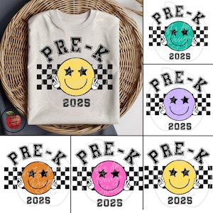 PreK Teacher Checkered Retro Shirt PNG, Back to School PNG, Pre- K Team Shirt, Retro Teacher Sublimation PNG, First Day of School