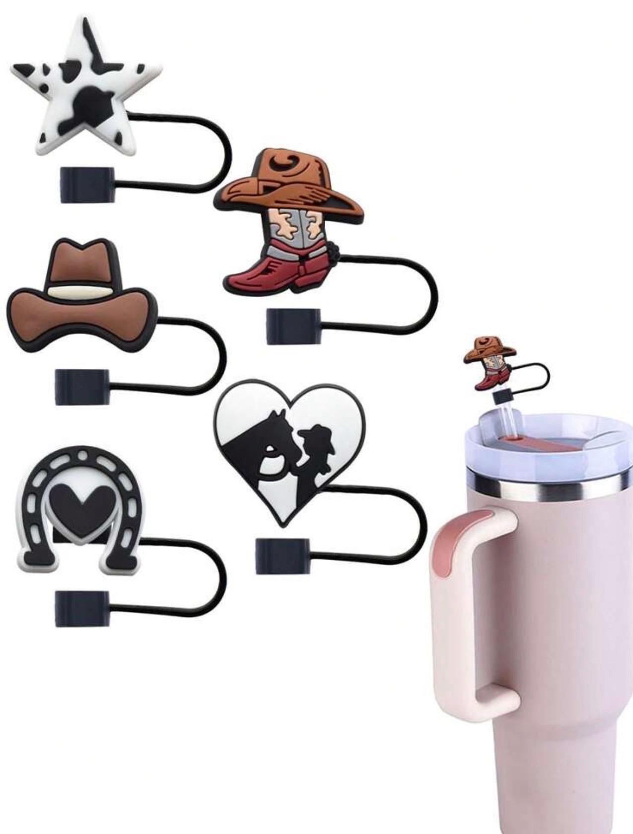 western straw topper Straw topper, personalized Straw topper,  straw hat, stanley straw topper, soft silicone topper, tumbler accessories, g