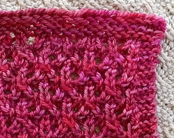 Tiny hand-knitted rose ombré wool blanket for miniature felt doll