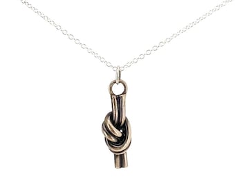 Bronze Eternity Knot Necklace, 8th anniversary gift for wife